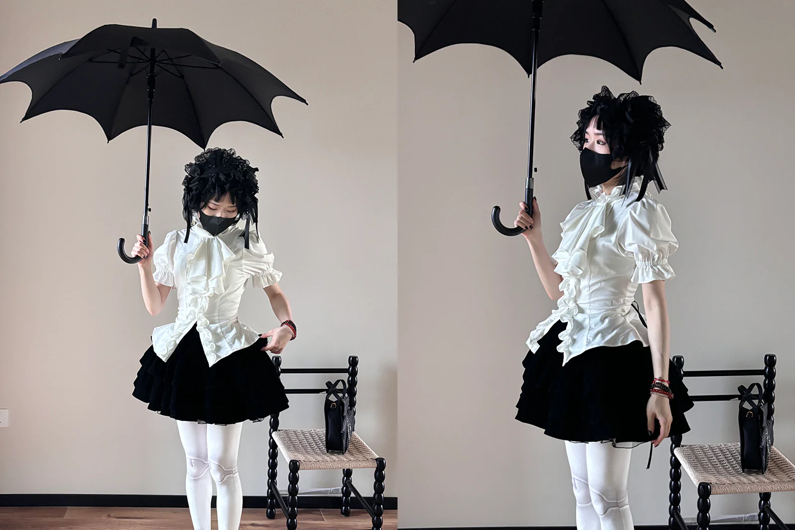 A Tiny Cake - Doll-like Velvet Lolita Skirt, Tiered Skirt - Image 14