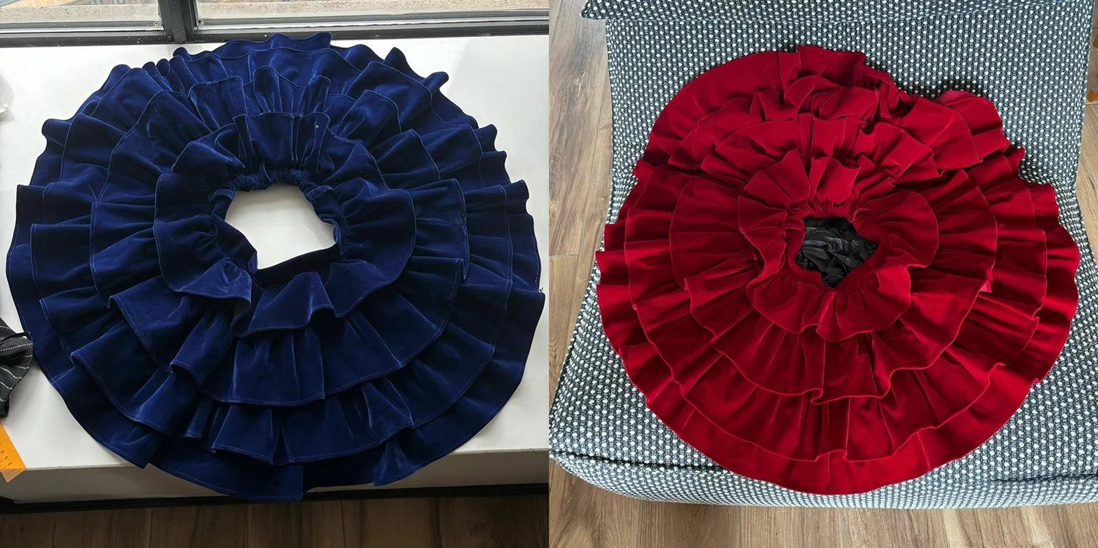A Tiny Cake - Doll-like Velvet Lolita Skirt, Tiered Skirt - Image 4