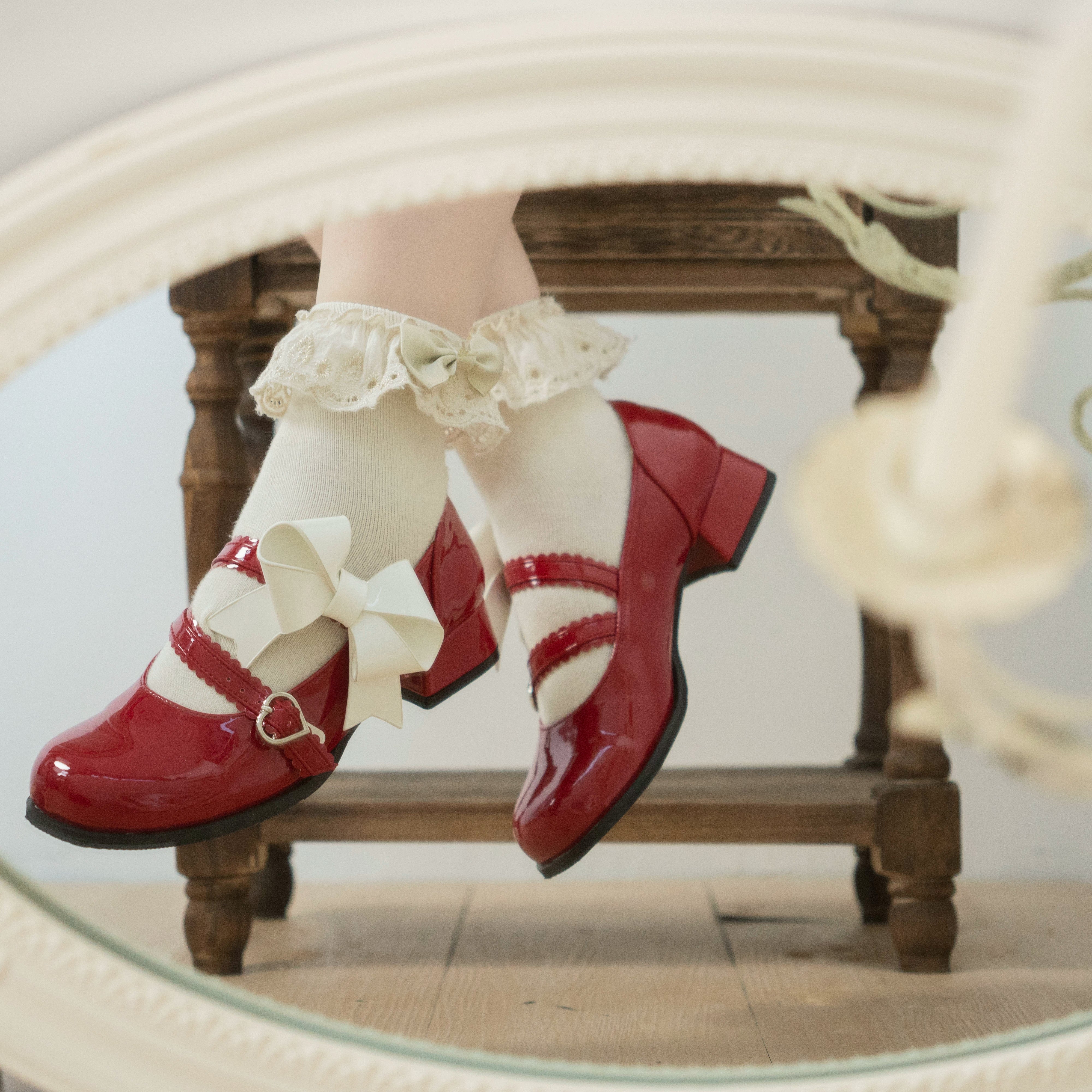 Dolly Doll - Apple Candy - Mary Jane Lolita Shoes Bow PU Low-Mid Heel Shoes - Image 16