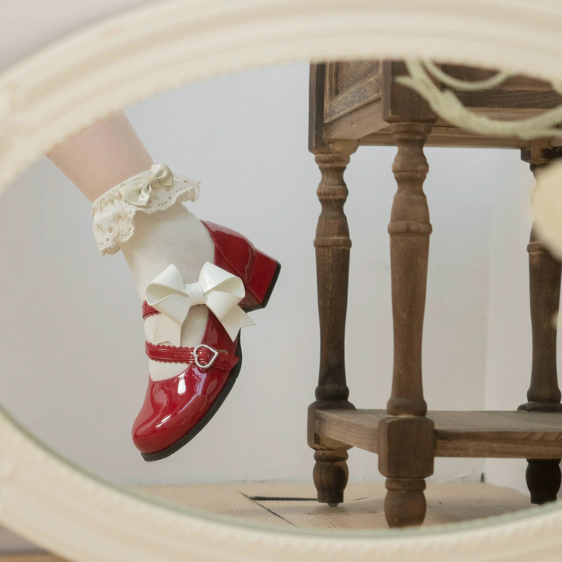 Dolly Doll - Apple Candy - Mary Jane Lolita Shoes Bow PU Low-Mid Heel Shoes - Image 17