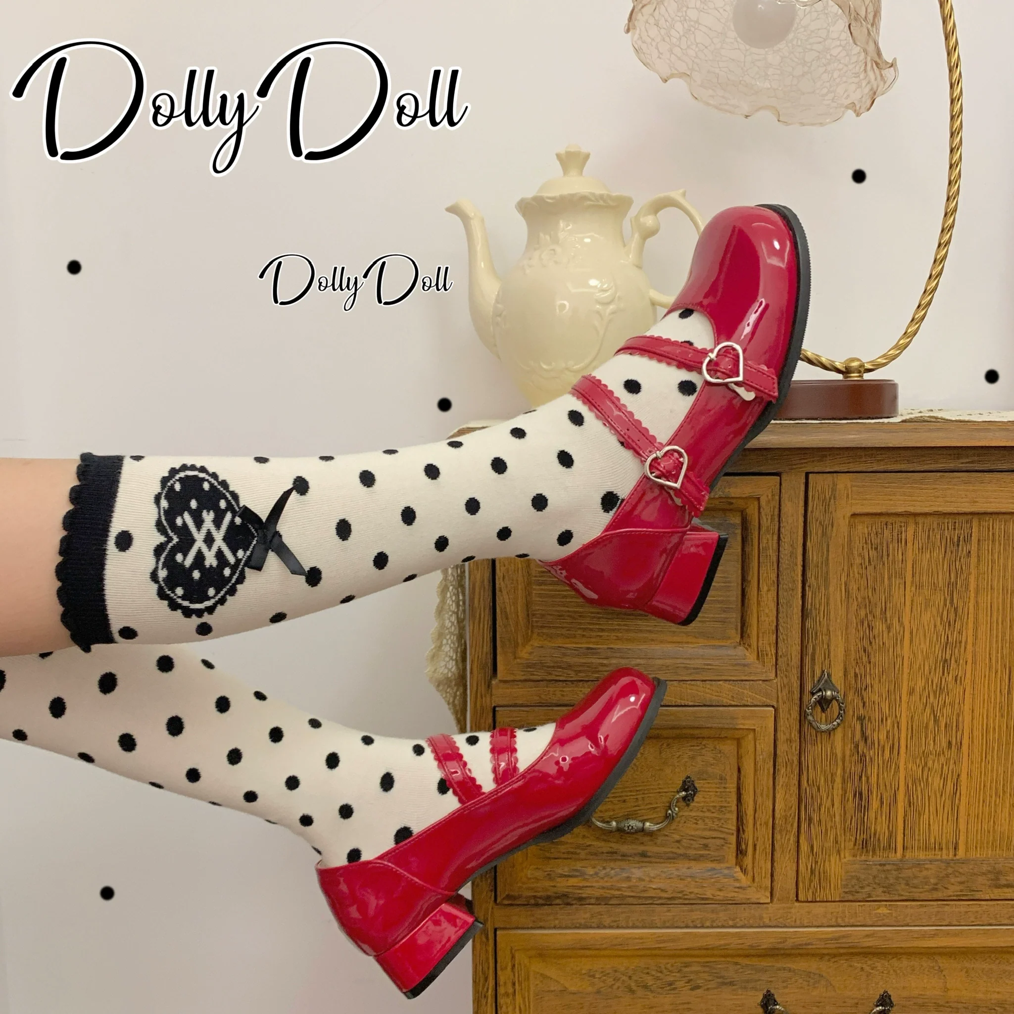 Dolly Doll - Apple Candy - Mary Jane Lolita Shoes Bow PU Low-Mid Heel Shoes - Image 18