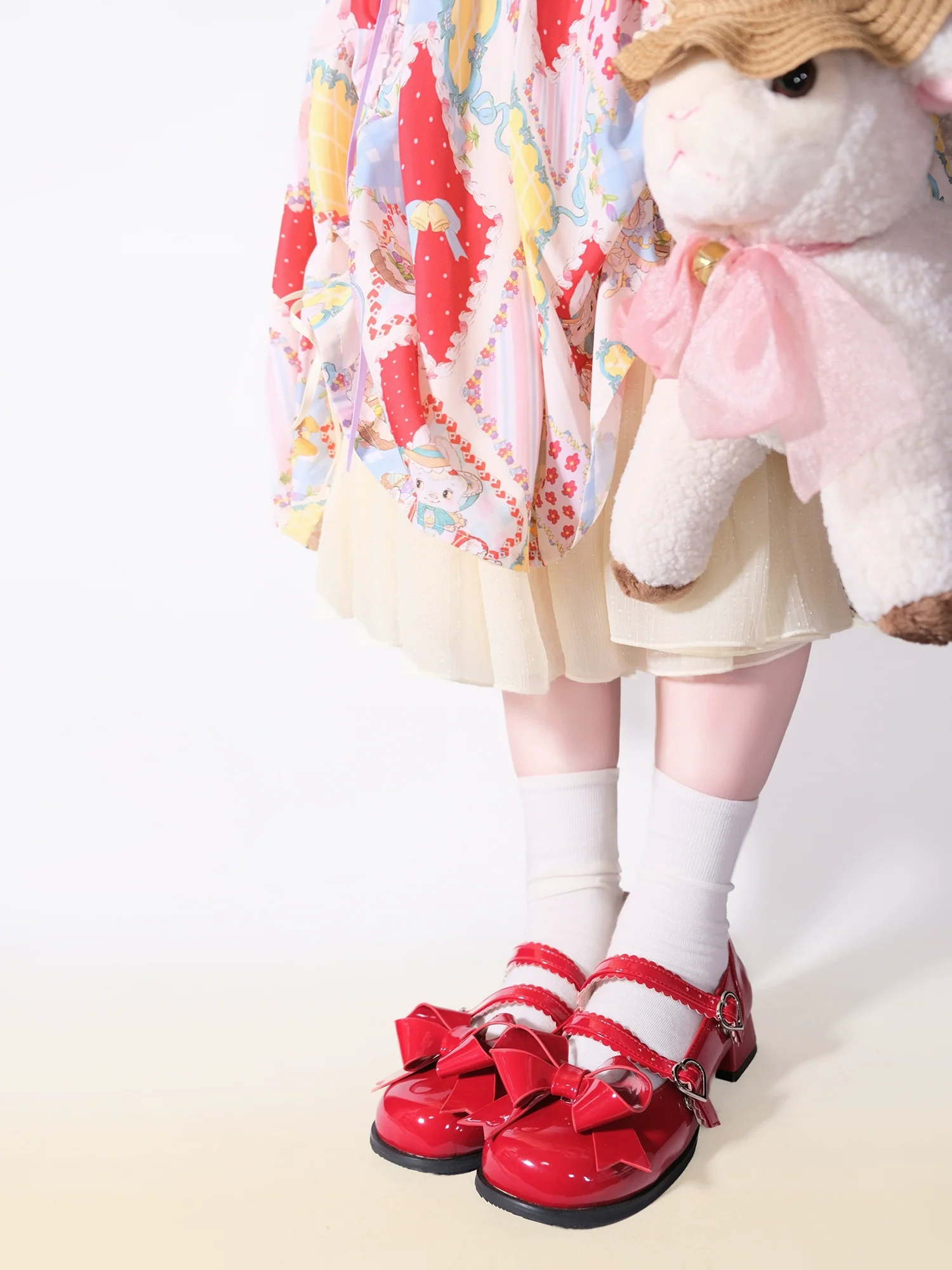 Dolly Doll - Apple Candy - Mary Jane Lolita Shoes Bow PU Low-Mid Heel Shoes - Image 3