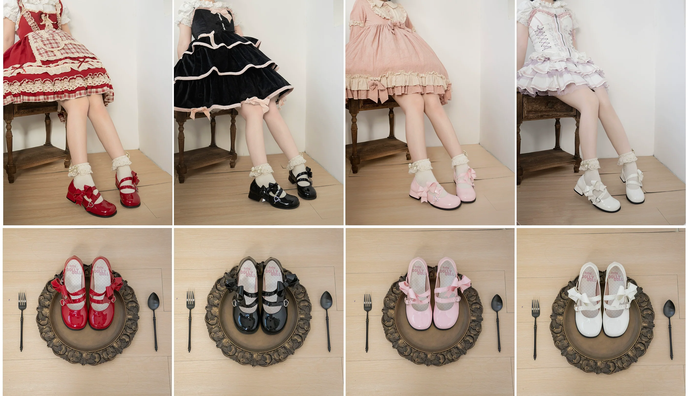 Dolly Doll - Apple Candy - Mary Jane Lolita Shoes Bow PU Low-Mid Heel Shoes - Image 42