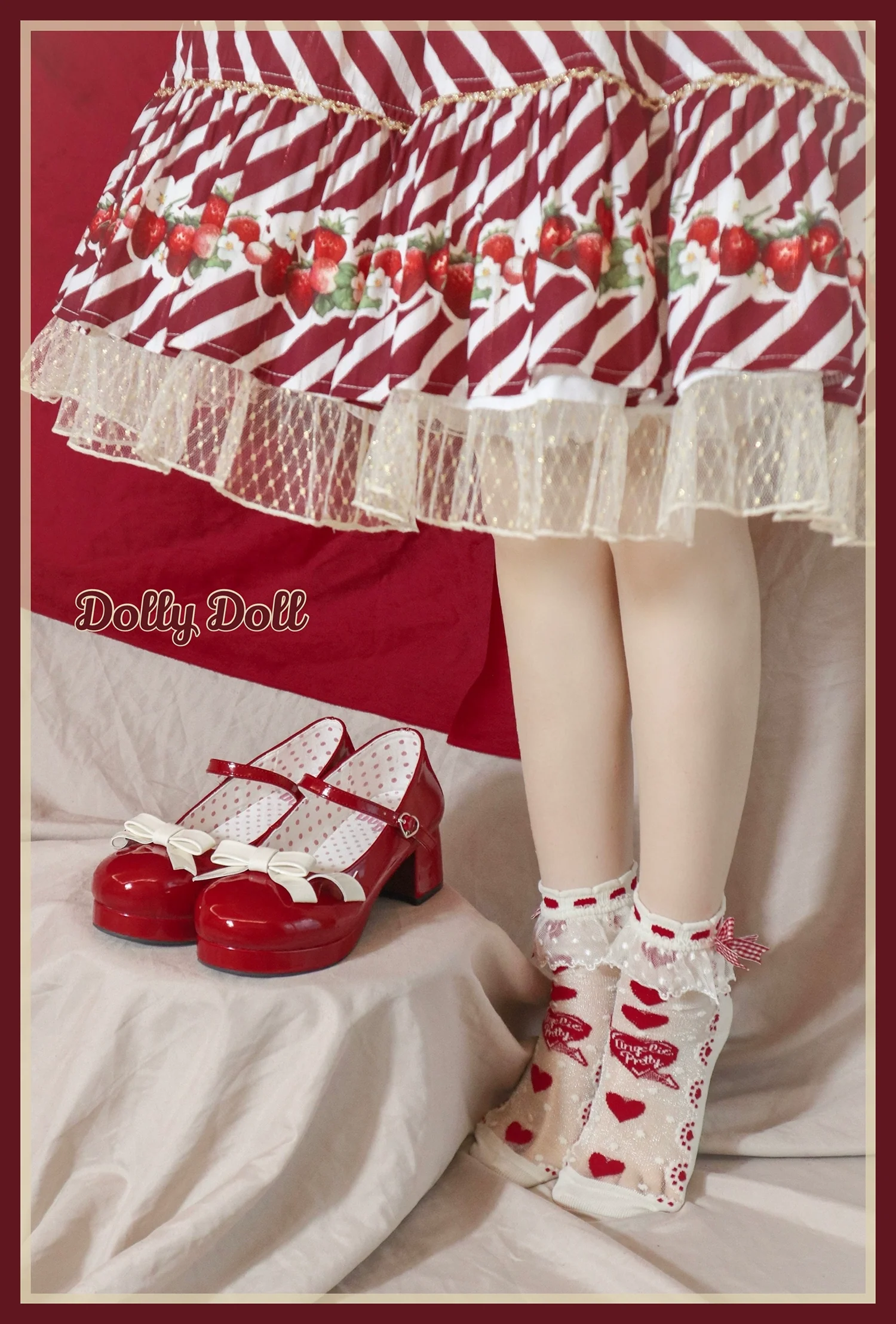 Dolly Doll - Lovers' Gift - Round Toe Middle Heel Mary Jane Lolita Shoes - Image 12