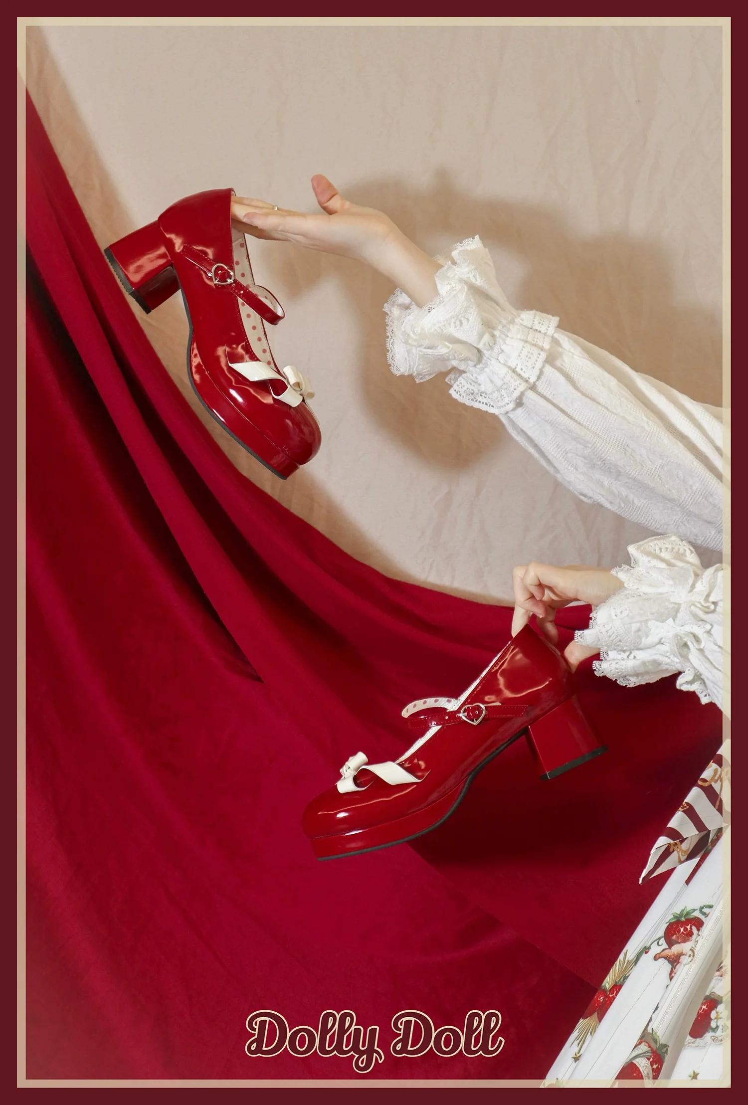 Dolly Doll - Lovers' Gift - Round Toe Middle Heel Mary Jane Lolita Shoes - Image 14