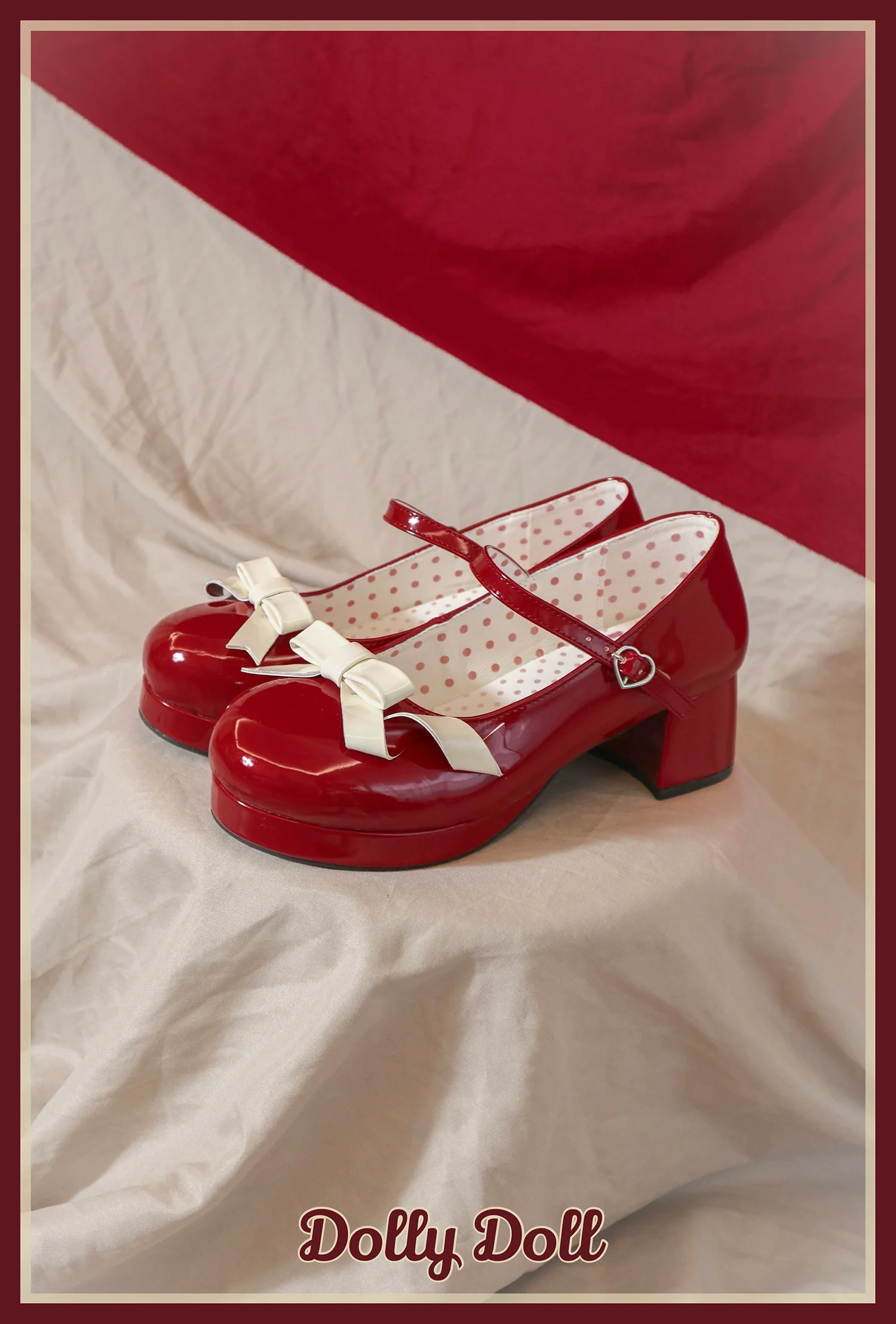 Dolly Doll - Lovers' Gift - Round Toe Middle Heel Mary Jane Lolita Shoes - Image 15
