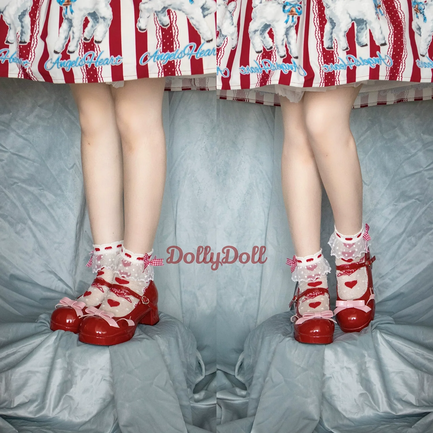 Dolly Doll - Lovers' Gift - Round Toe Middle Heel Mary Jane Lolita Shoes - Image 17