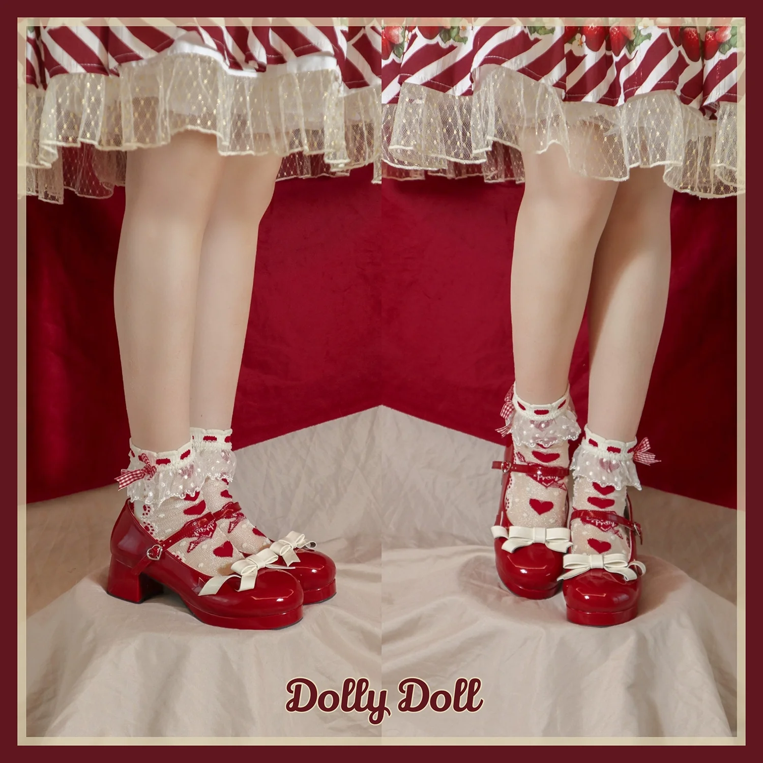 Dolly Doll - Lovers' Gift - Round Toe Middle Heel Mary Jane Lolita Shoes - Image 2
