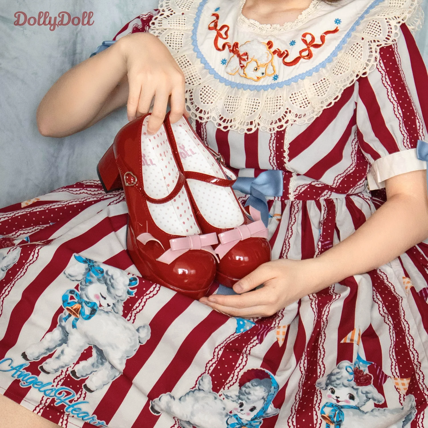 Dolly Doll - Lovers' Gift - Round Toe Middle Heel Mary Jane Lolita Shoes - Image 28