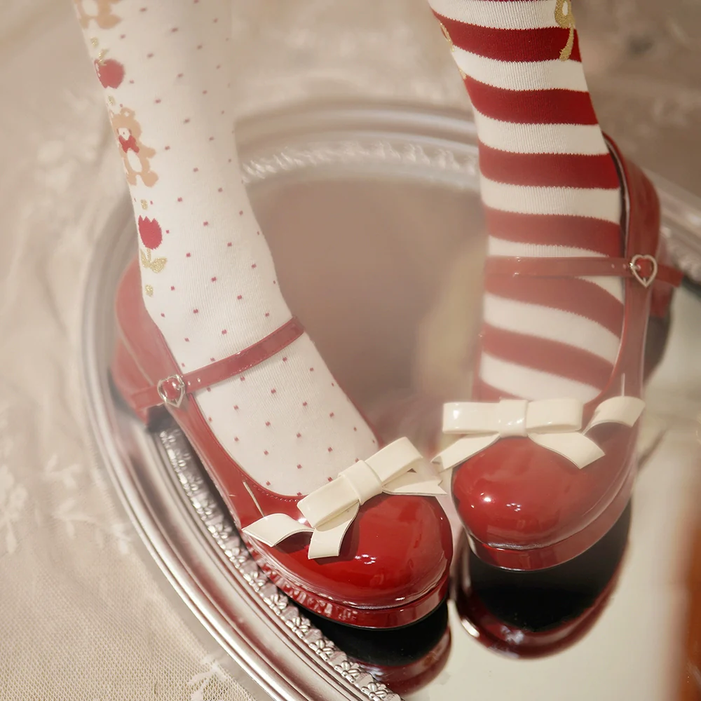 Dolly Doll - Lovers' Gift - Round Toe Middle Heel Mary Jane Lolita Shoes - Image 38