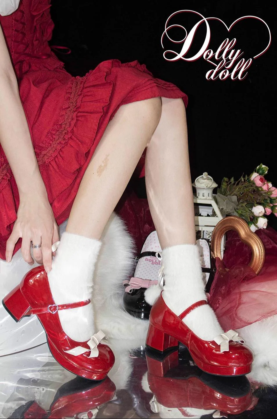 Dolly Doll - Lovers' Gift - Round Toe Middle Heel Mary Jane Lolita Shoes - Image 43