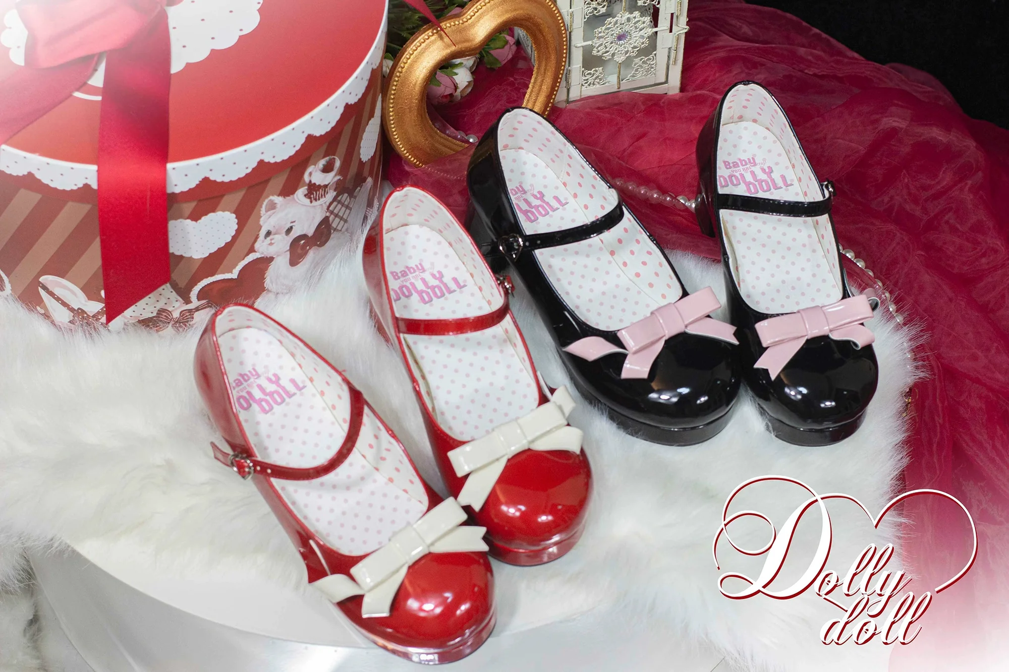 Dolly Doll - Lovers' Gift - Round Toe Middle Heel Mary Jane Lolita Shoes - Image 44