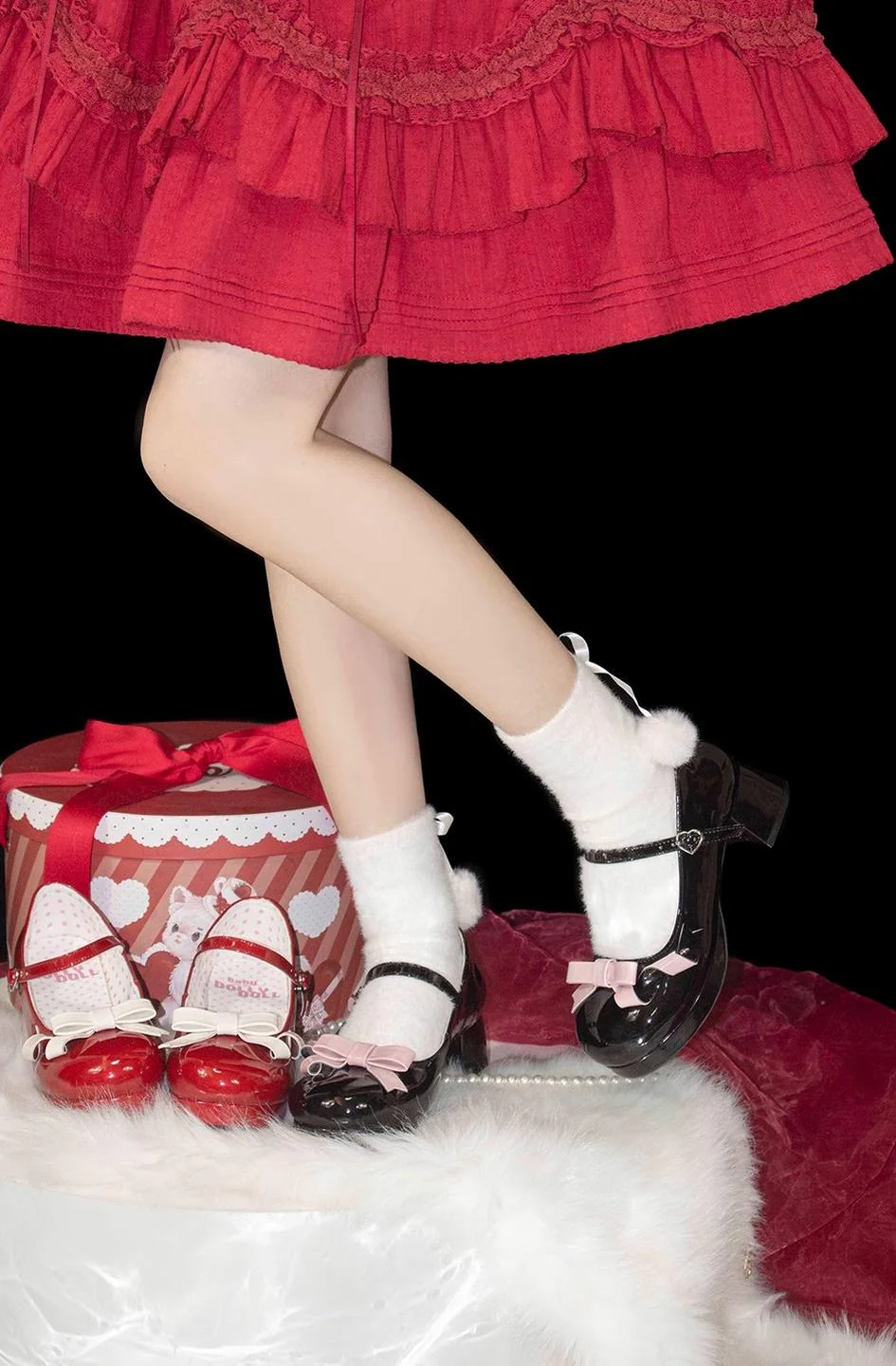 Dolly Doll - Lovers' Gift - Round Toe Middle Heel Mary Jane Lolita Shoes - Image 46