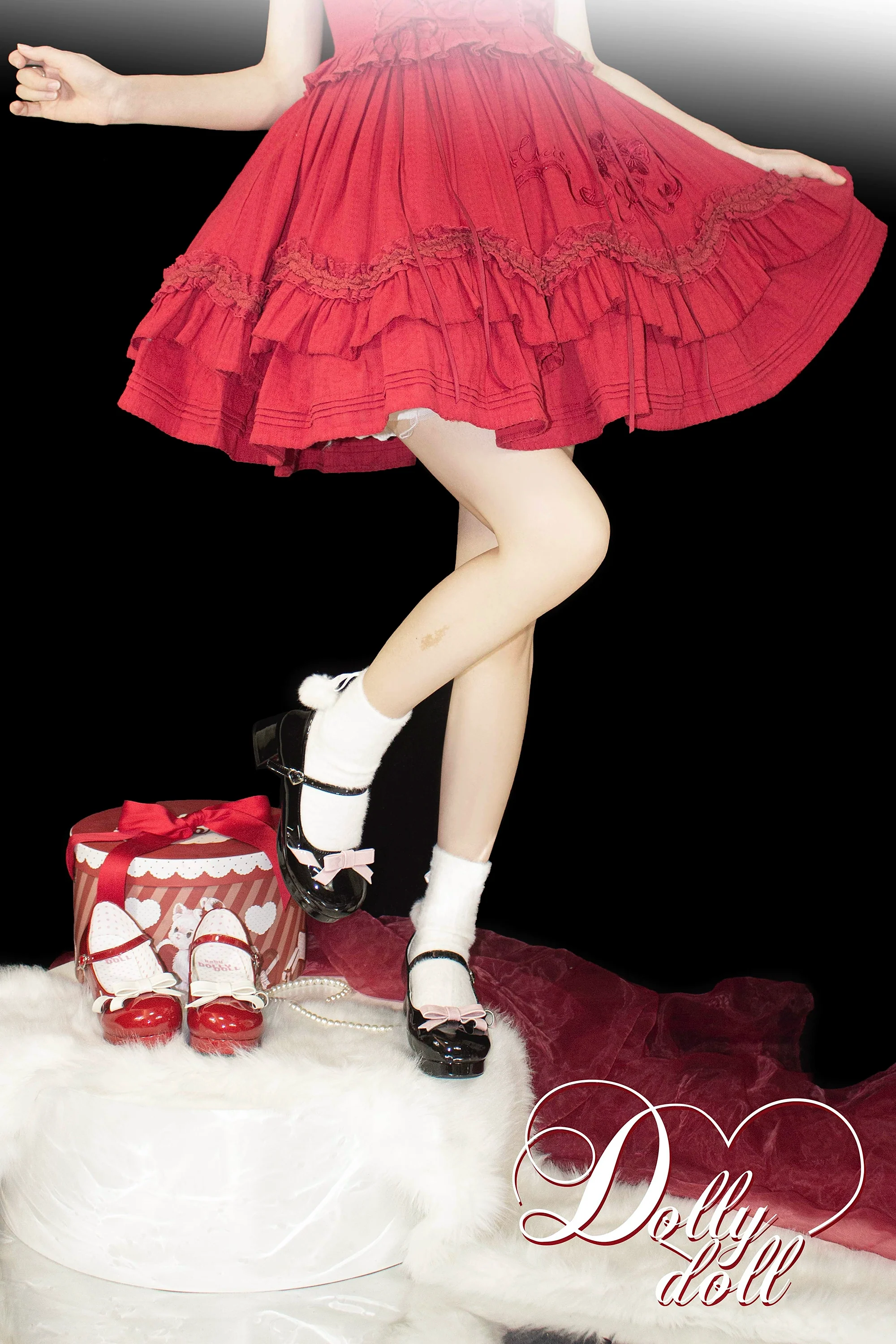 Dolly Doll - Lovers' Gift - Round Toe Middle Heel Mary Jane Lolita Shoes - Image 47