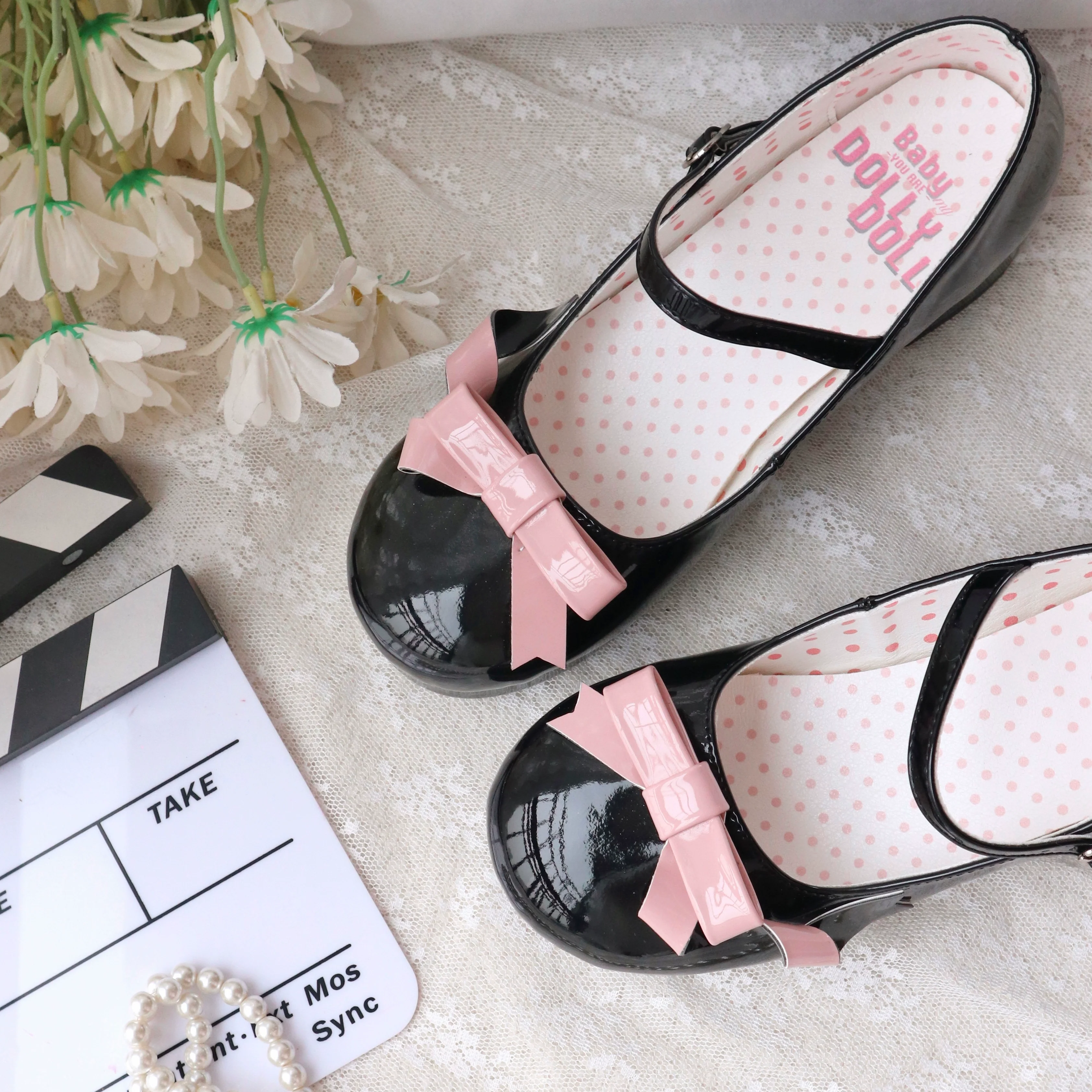 Dolly Doll - Lovers' Gift - Round Toe Middle Heel Mary Jane Lolita Shoes - Image 56