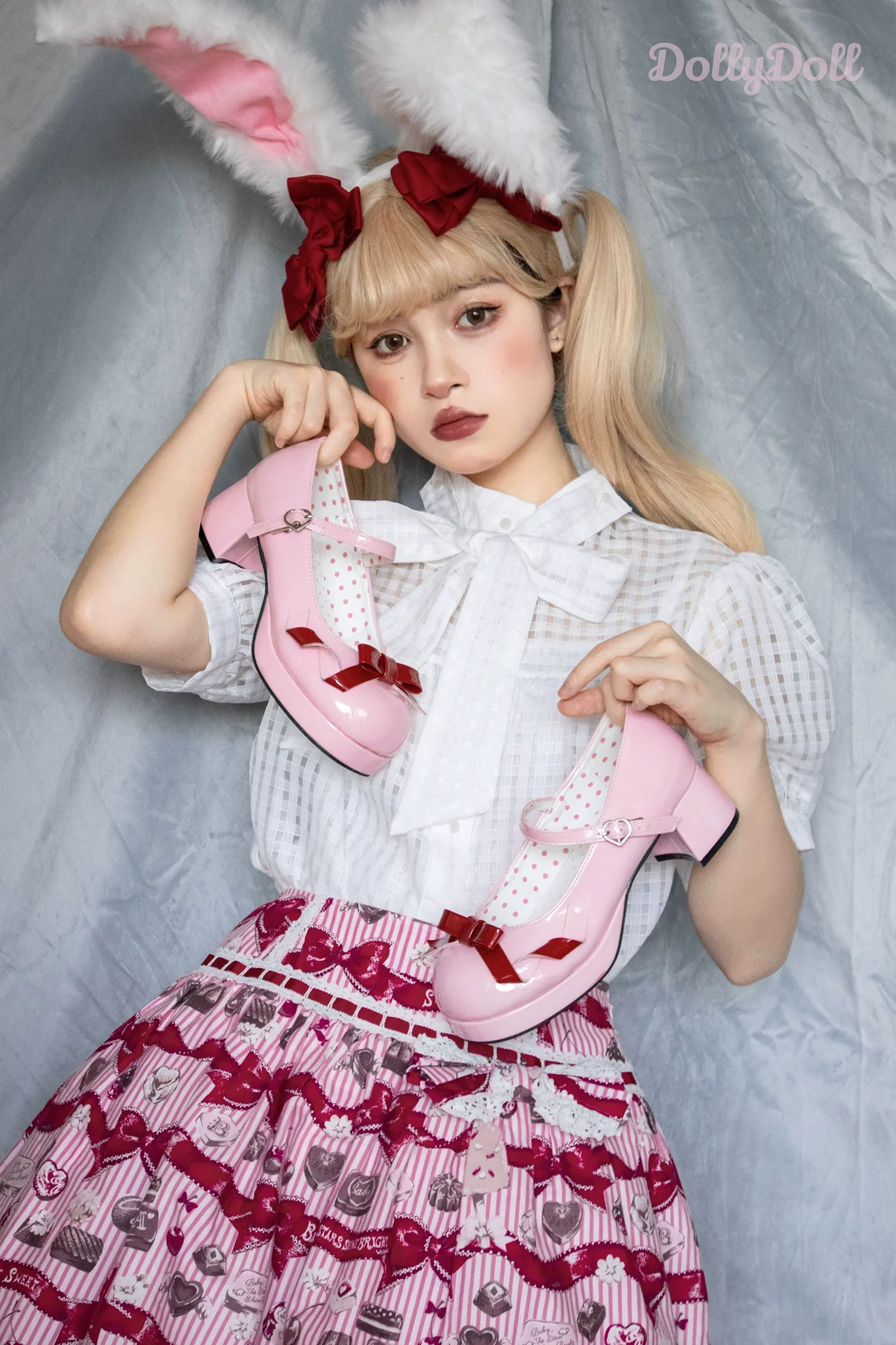 Dolly Doll - Lovers' Gift - Round Toe Middle Heel Mary Jane Lolita Shoes - Image 63