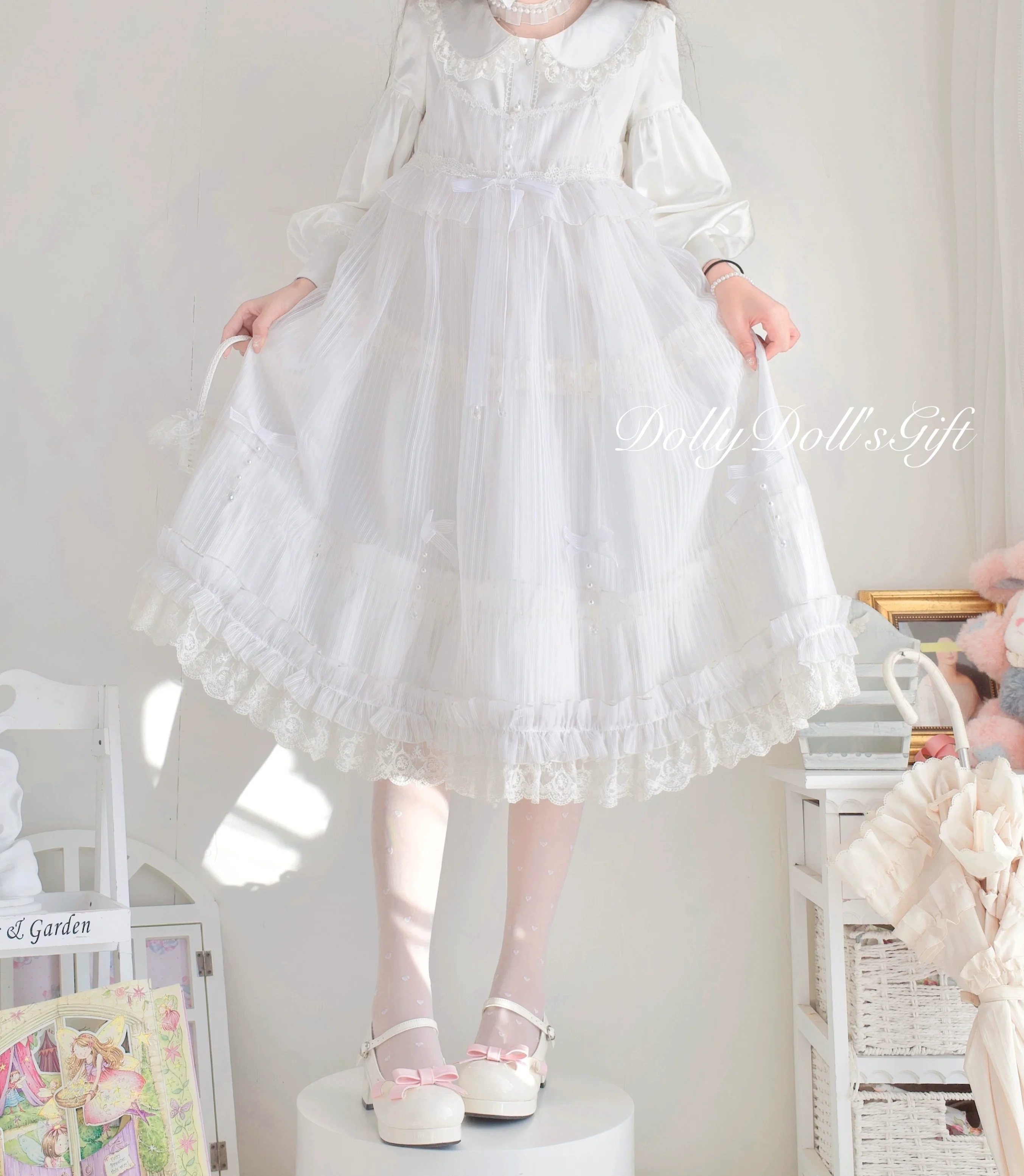 Dolly Doll - Lovers' Gift - Round Toe Middle Heel Mary Jane Lolita Shoes - Image 89