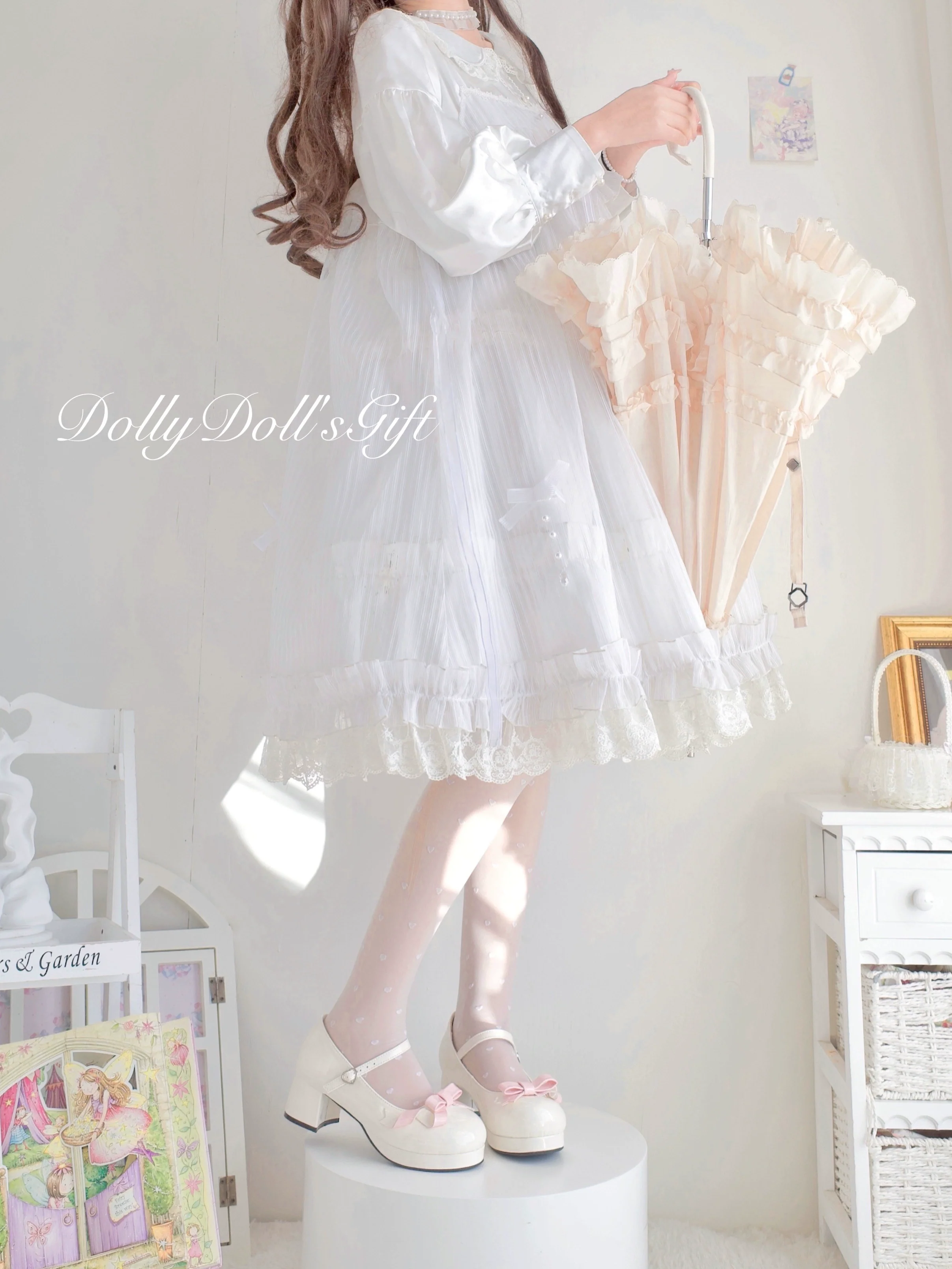 Dolly Doll - Lovers' Gift - Round Toe Middle Heel Mary Jane Lolita Shoes - Image 93