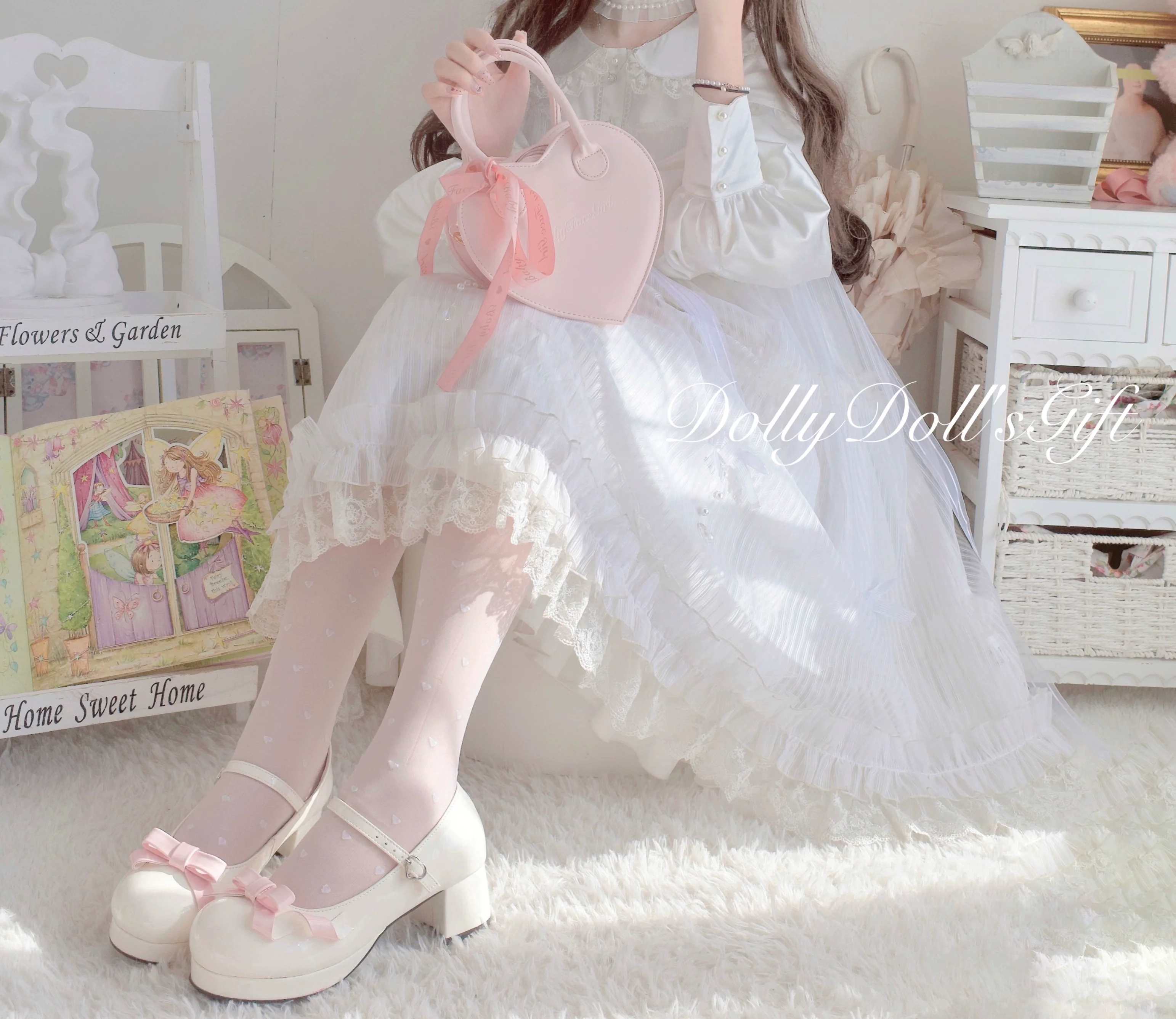 Dolly Doll - Lovers' Gift - Round Toe Middle Heel Mary Jane Lolita Shoes - Image 95