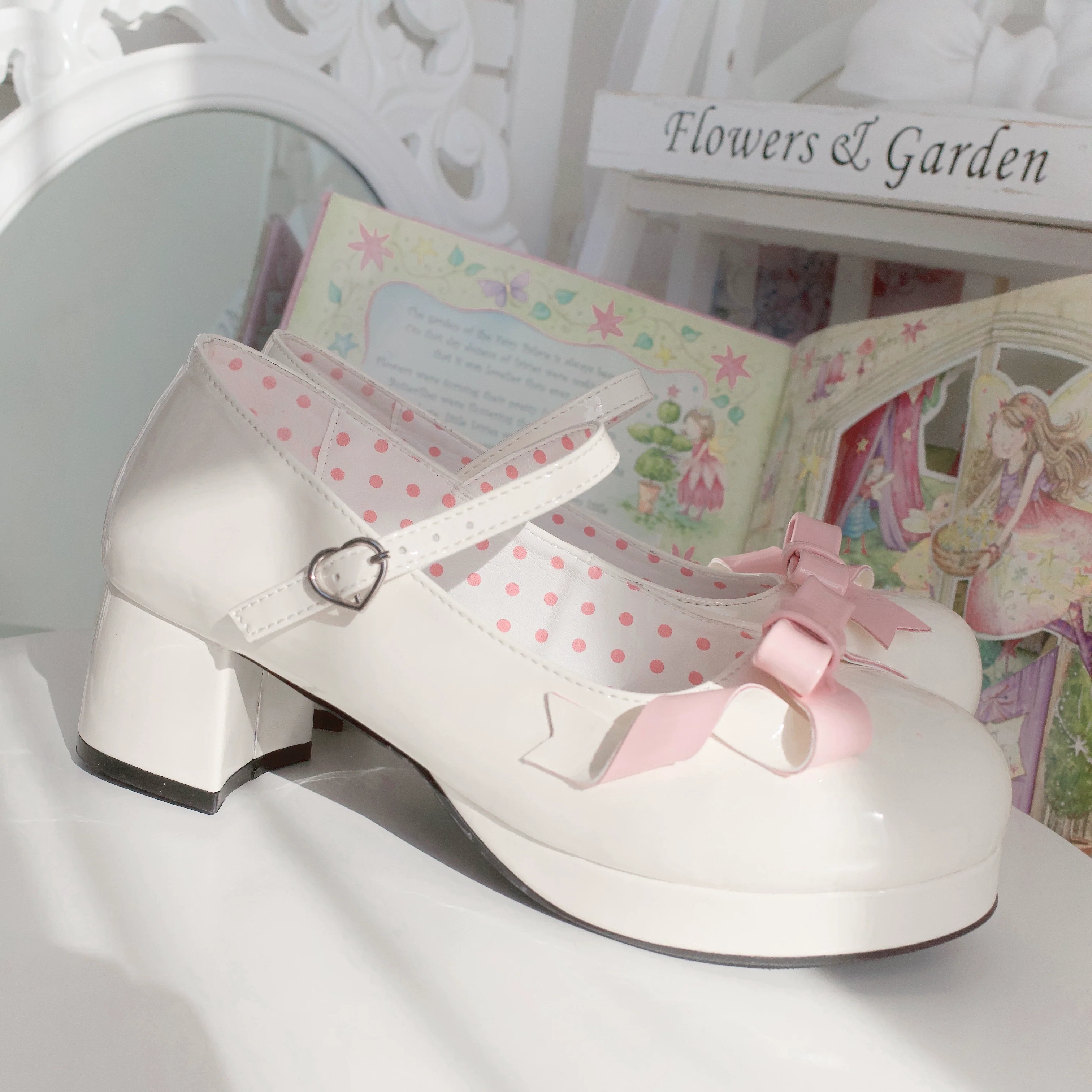Dolly Doll - Lovers' Gift - Round Toe Middle Heel Mary Jane Lolita Shoes - Image 99