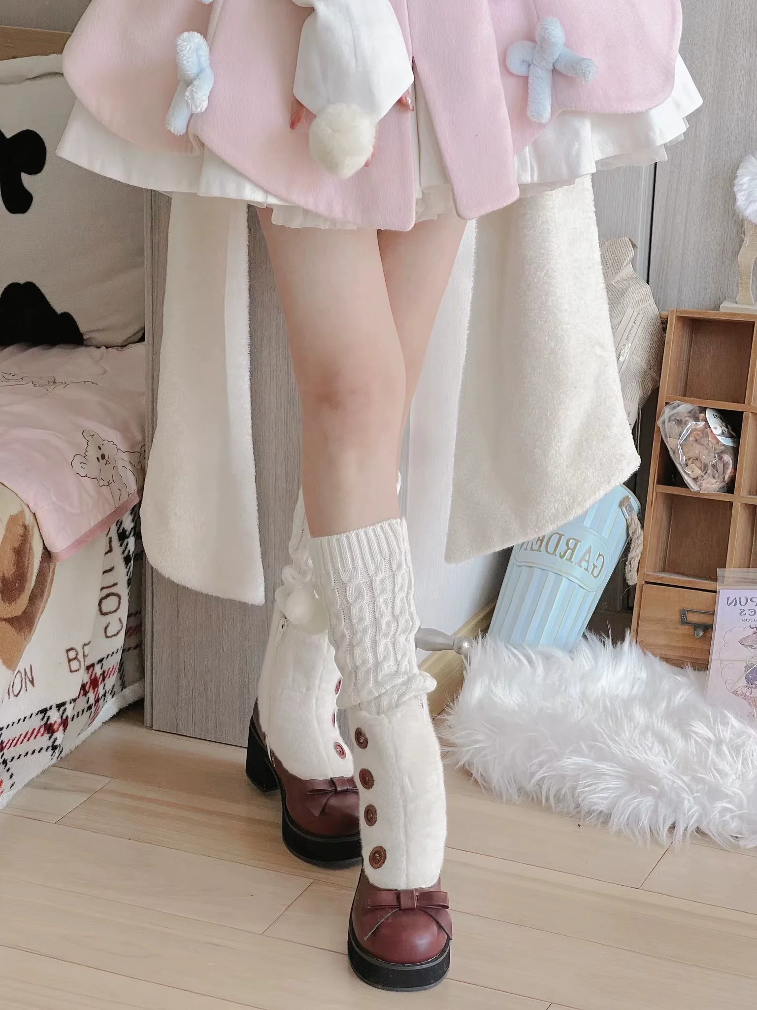 Dolly Doll - Winter Lolita Boots Fur Mary Jane Lolita Low Heel Shoes - Image 17
