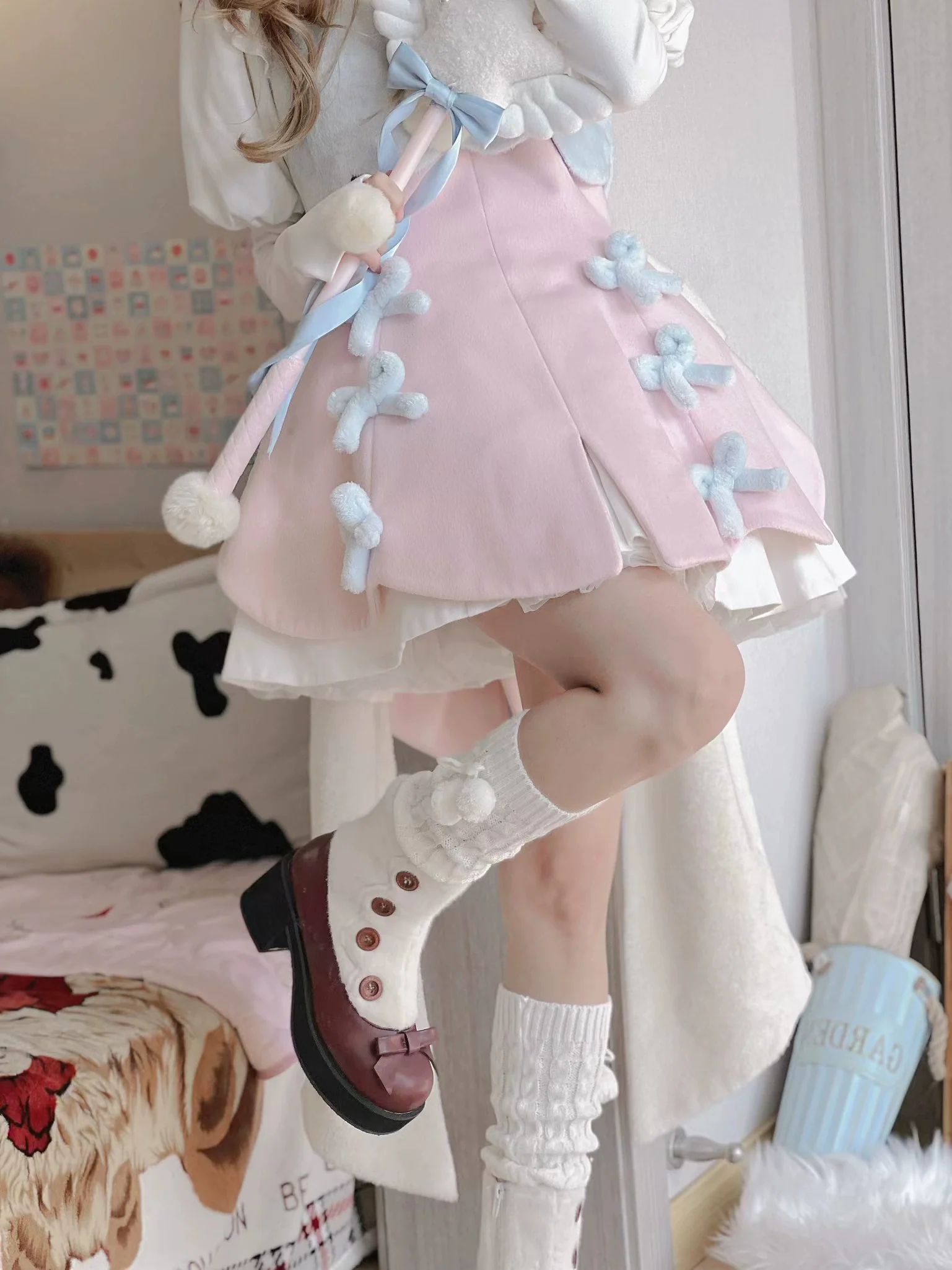 Dolly Doll - Winter Lolita Boots Fur Mary Jane Lolita Low Heel Shoes - Image 20
