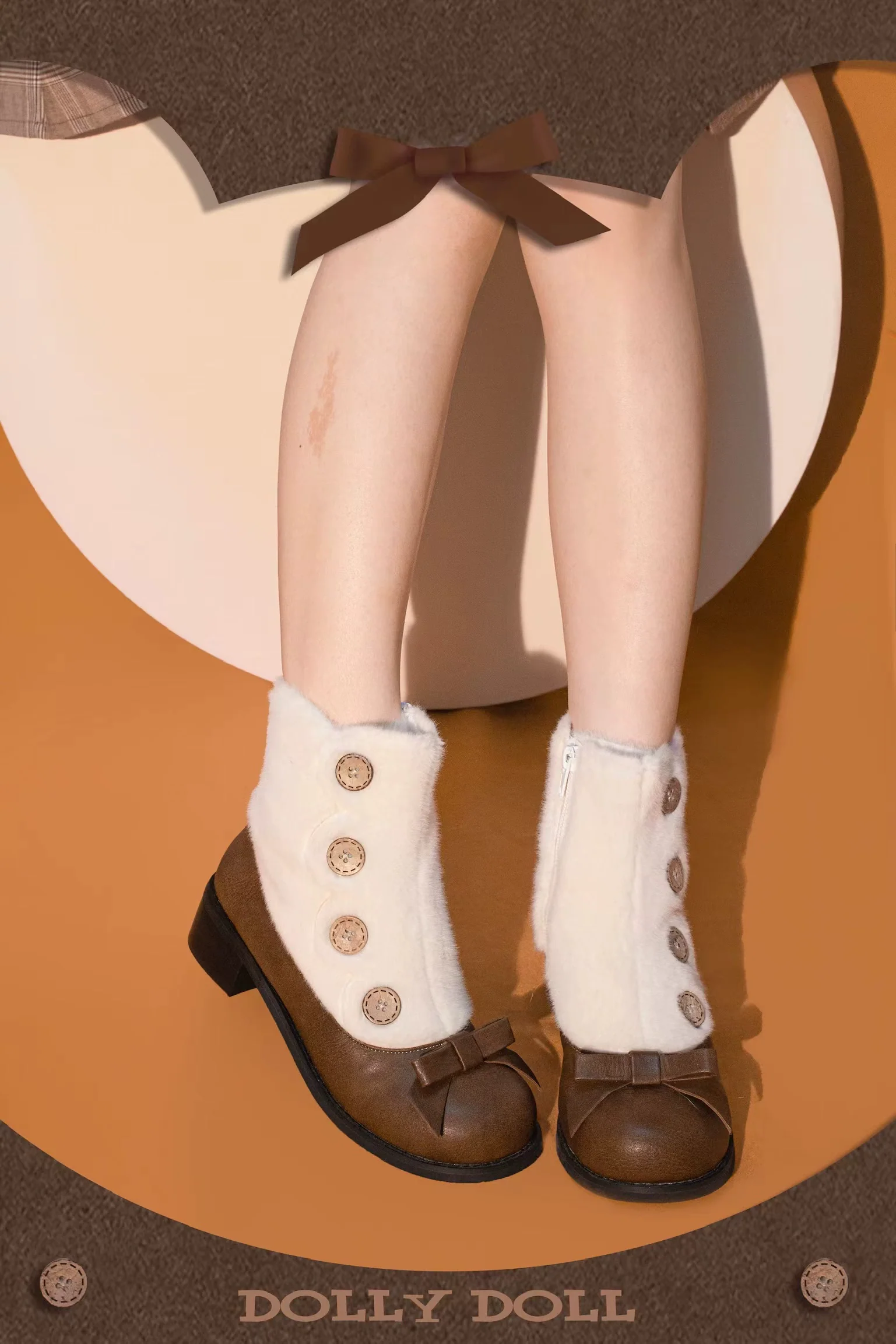 Dolly Doll - Winter Lolita Boots Fur Mary Jane Lolita Low Heel Shoes - Image 30