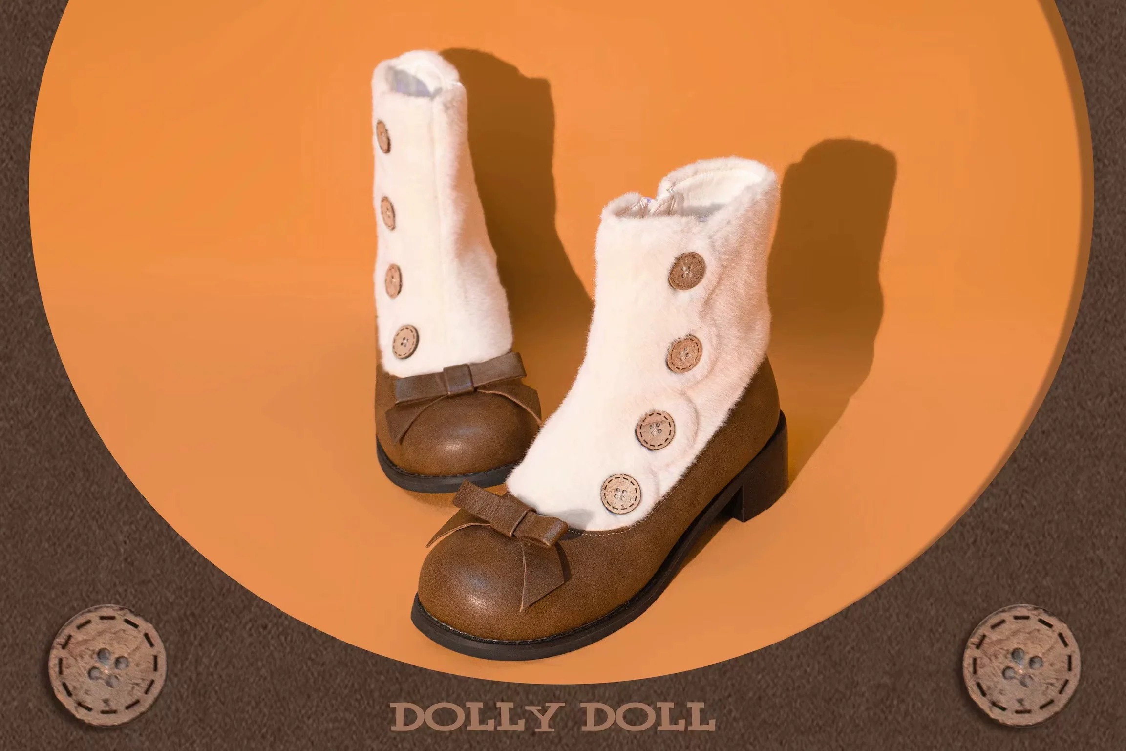 Dolly Doll - Winter Lolita Boots Fur Mary Jane Lolita Low Heel Shoes - Image 36