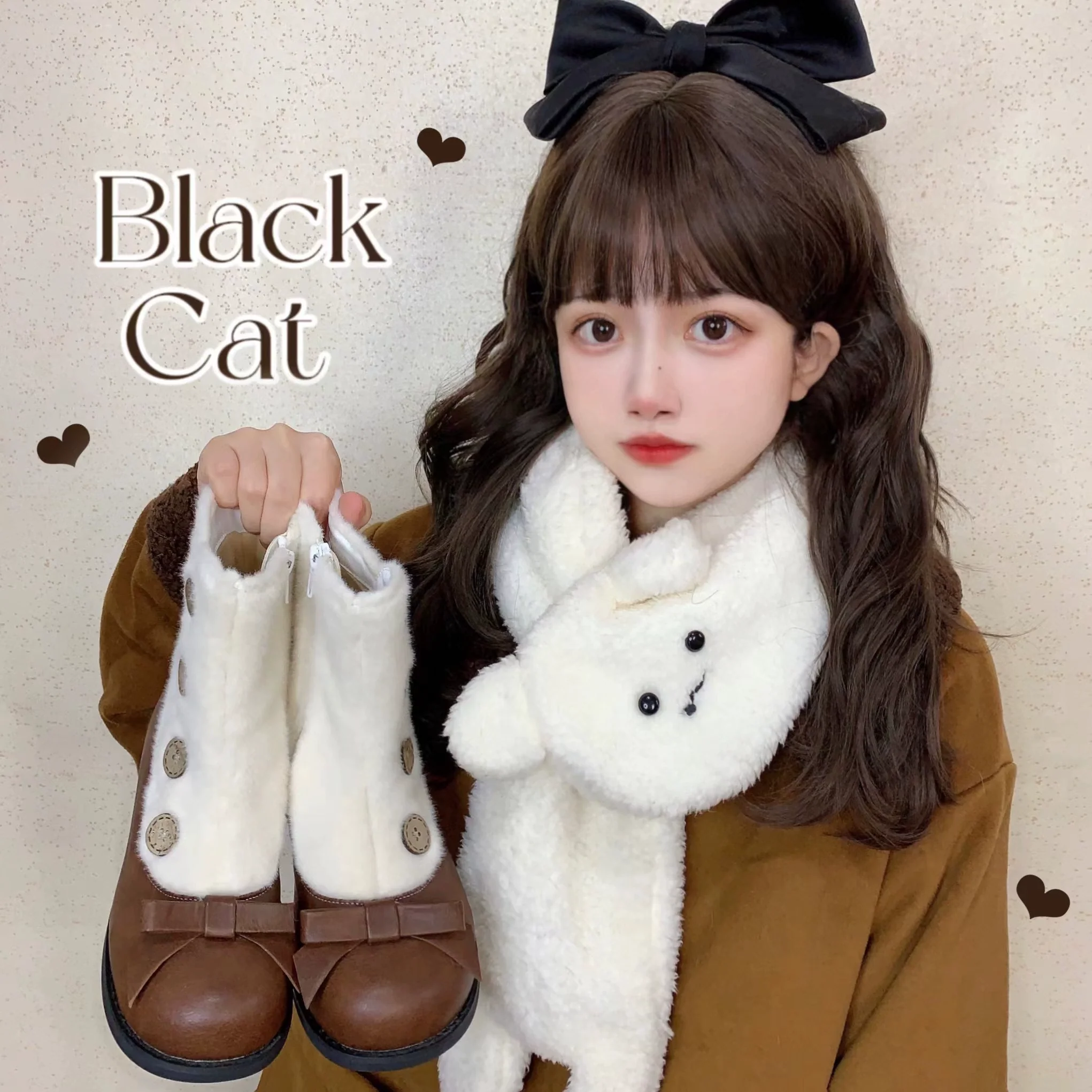 Dolly Doll - Winter Lolita Boots Fur Mary Jane Lolita Low Heel Shoes - Image 45