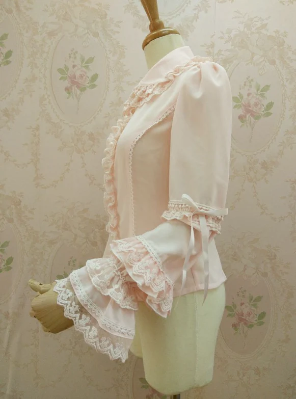 Double-layer Flounce Chiffon Lolita Blouse - Image 4