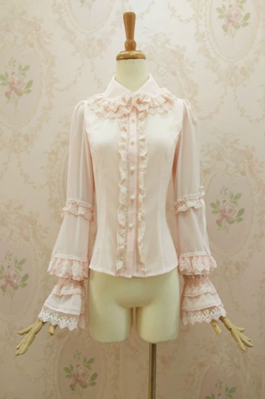Double-layer Flounce Chiffon Lolita Blouse - Image 5
