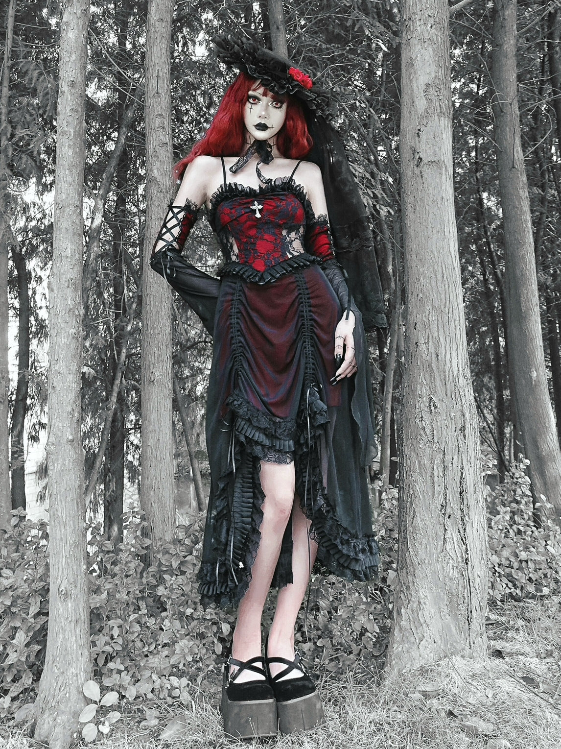 Blood Supply - Drawstring Christmas Gothic Lolita Long Dress - Image 3