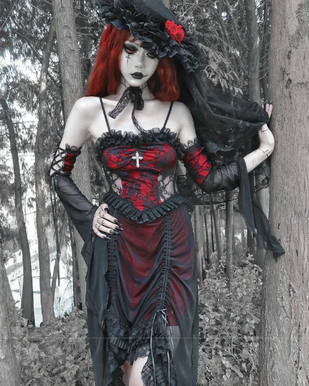 Blood Supply - Drawstring Christmas Gothic Lolita Long Dress - Image 7