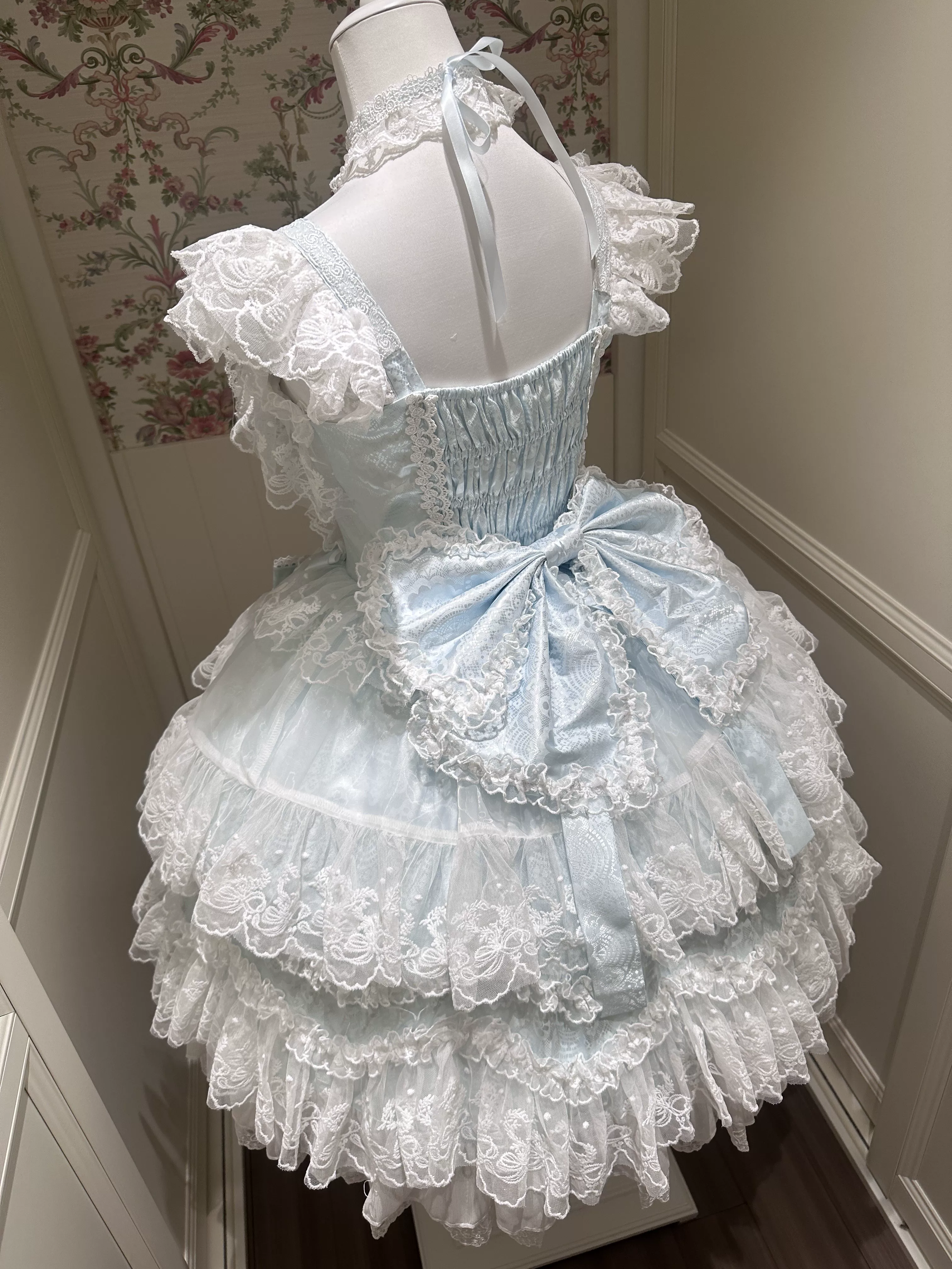 Sakura Blossom Dream - Dreamy Sweet Lolita JSK Dress, Abundant Lace & Bows - Image 24