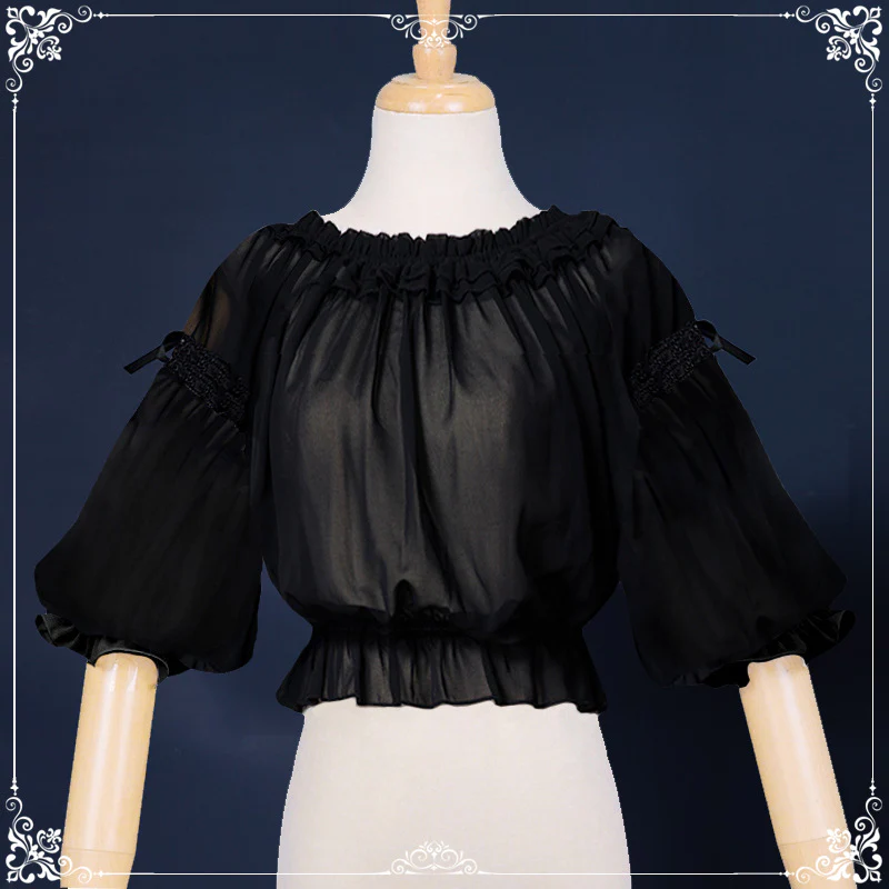 Middle Sleeve Chiffon Lolita Blouse - Image 10
