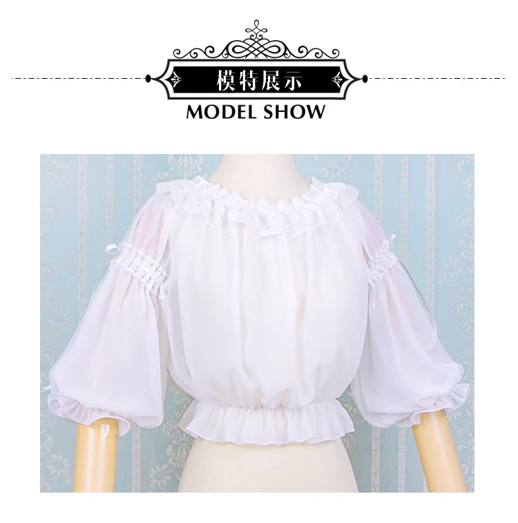 Middle Sleeve Chiffon Lolita Blouse - Image 3