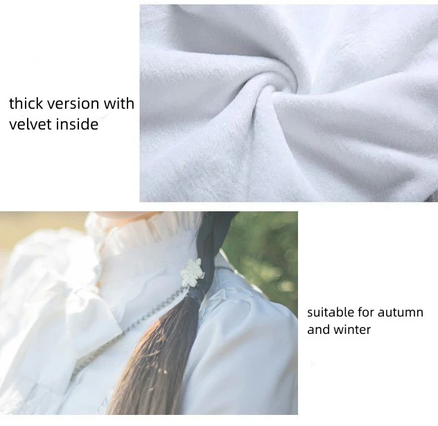 Elegant Autumn Winter Lolita Velvet Blouse - Image 13