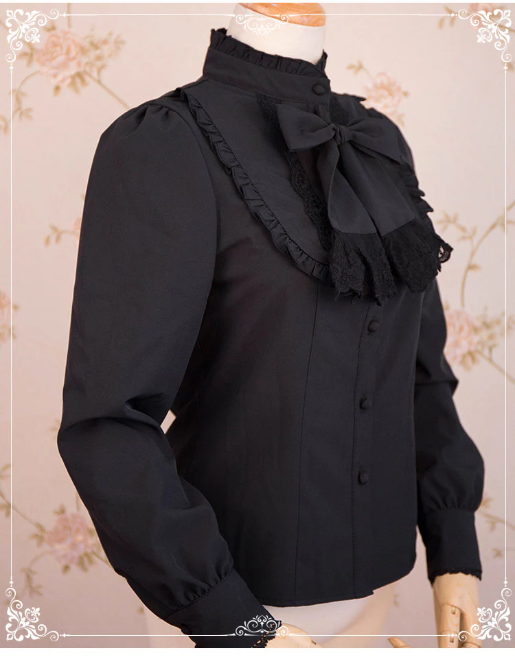 Elegant Autumn Winter Lolita Velvet Blouse - Image 2