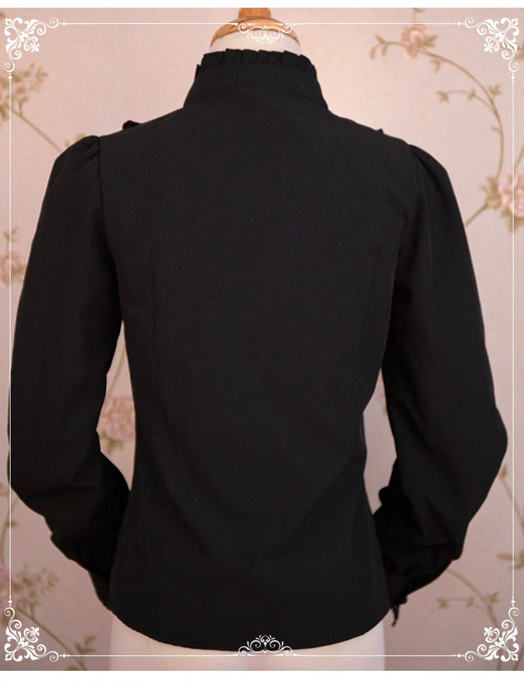 Elegant Autumn Winter Lolita Velvet Blouse - Image 3