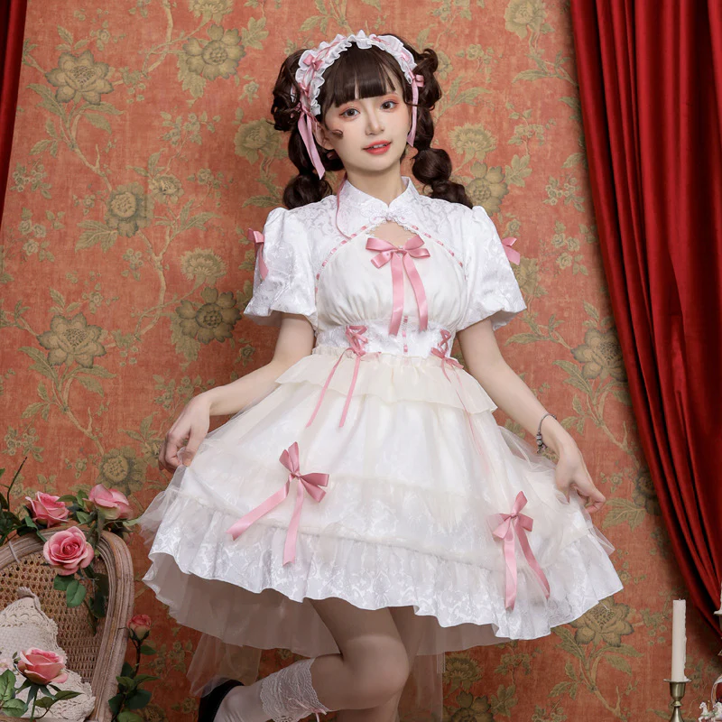 Kawaii Lolita OP Dress Summer Dress Short Sleeve - Image 11