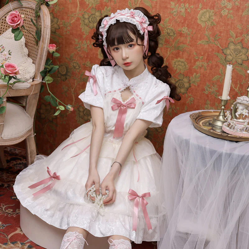 Kawaii Lolita OP Dress Summer Dress Short Sleeve - Image 12