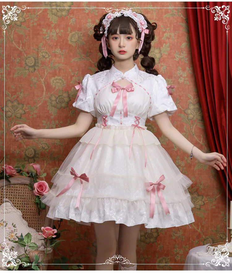 Kawaii Lolita OP Dress Summer Dress Short Sleeve - Image 13