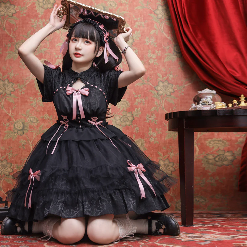 Kawaii Lolita OP Dress Summer Dress Short Sleeve - Image 3