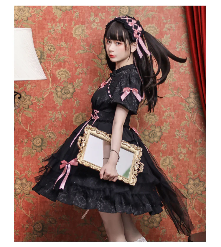 Kawaii Lolita OP Dress Summer Dress Short Sleeve - Image 5