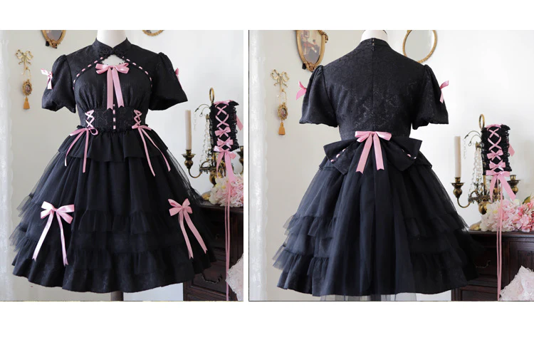 Kawaii Lolita OP Dress Summer Dress Short Sleeve - Image 6