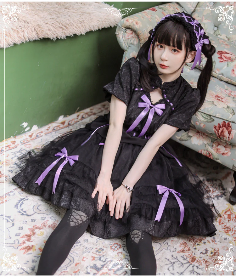Kawaii Lolita OP Dress Summer Dress Short Sleeve - Image 8