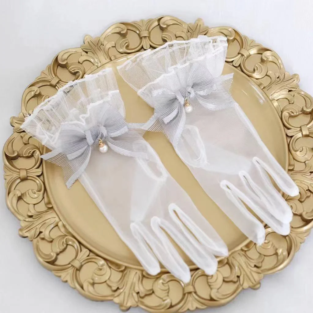 Xiaogui - Elegant Lolita Bow Gloves Retro Lolita Lace Glove - Image 9