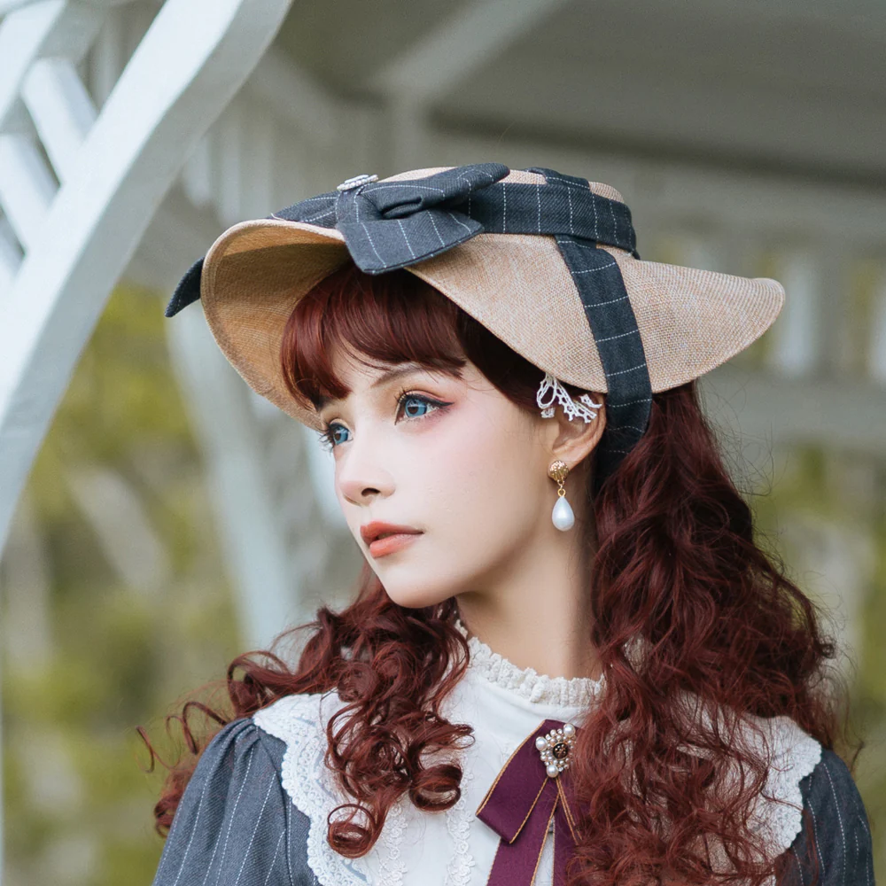 Miss point - Rose Silhouette - Elegant Handmade Lolita Flat Hat - Image 15