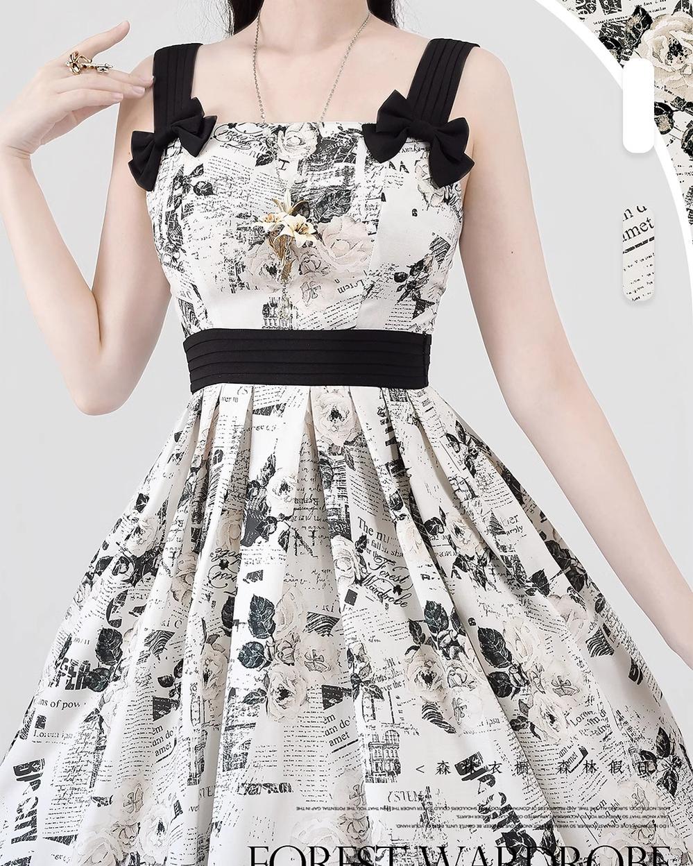 Forest Holiday - Elegant Lolita Foral Print JSK Dress Multicolors - Image 6