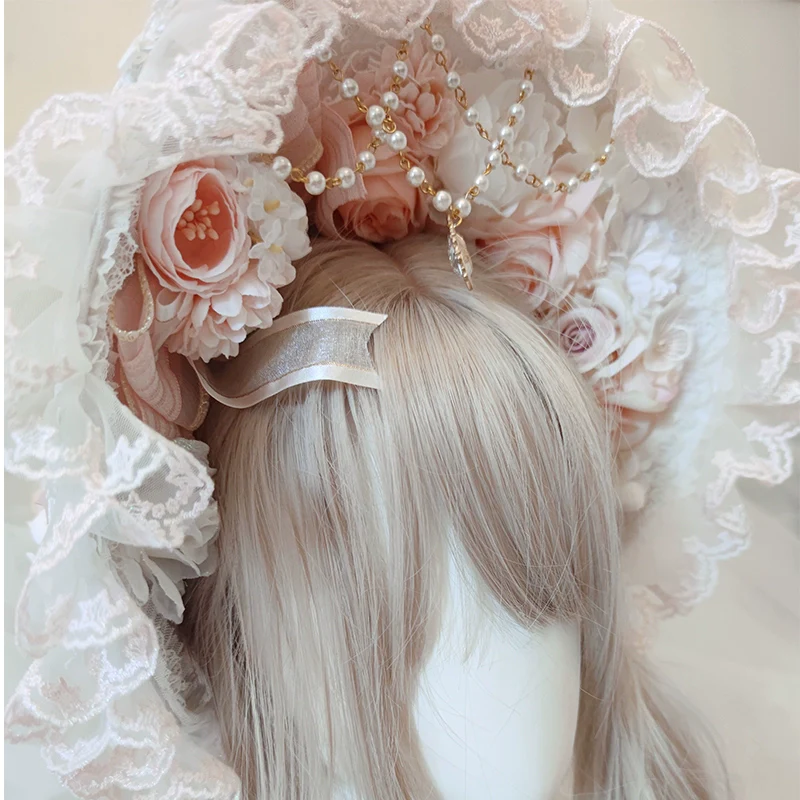 Elegant Lolita BNT Handmade Tea Party Necklace and Feather Fan - Image 4